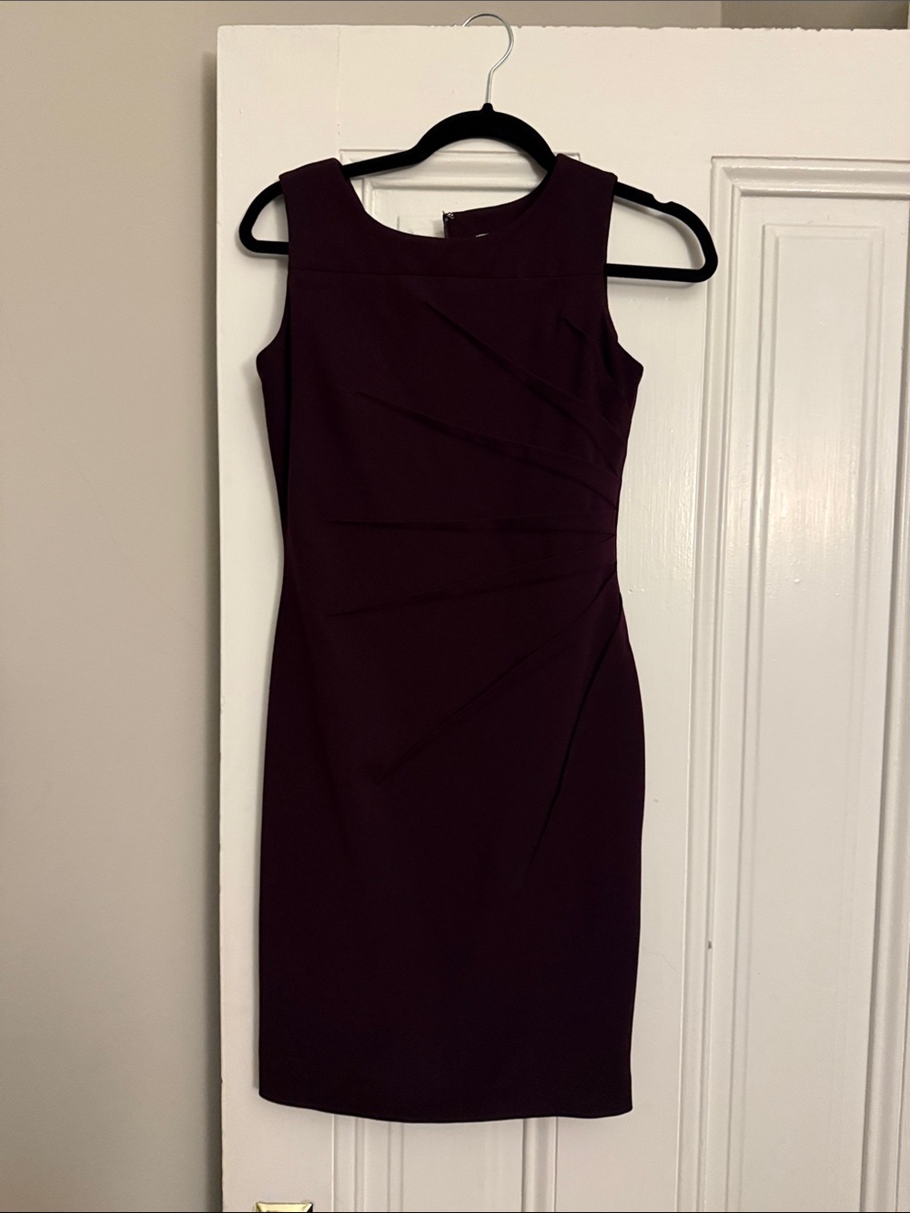 Calvin Klein Sleeveless Sheath Dress in Deep Plum
